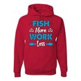 thumbnail image 1 of Wild Bobby, Fish More Work Less Pro Fishermen, Fishing, Unisex Graphic Hoodie Sweatshirt, Red, XX-Large, 1 of 4