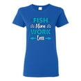 thumbnail image 1 of Wild Bobby, Fish More Work Less Pro Fishermen, Fishing, Women Graphic Tee, Royal, Large, 1 of 4
