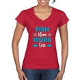 thumbnail image 1 of Wild Bobby, Fish More Work Less Pro Fishermen, Fishing, Women Standard V-Neck Tee, Red, XX-Large, 1 of 4