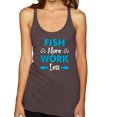 thumbnail image 1 of Wild Bobby, Fish More Work Less Pro Fishermen, Fishing, Women Tri-Blend Racerback Tank Top, Brown, Small, 1 of 4