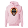 thumbnail image 1 of Wild Bobby, Flaming Laughing Fierce Clown | Mens Cars and Trucks Hooded Sweatshirt Graphic Hoodie, Light Pink, X-Large, 1 of 3