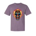 thumbnail image 1 of Wild Bobby, Flaming Laughing Fierce Clown, Streetwear, Garment-Dyed Washed Look Short Sleeve T-Shirt, Rosewood, Small, 1 of 3