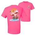 thumbnail image 1 of Wild Bobby, Flamingo Love Print, Animal Lover, Front and Back Men Graphic Tee, Neon Pink, Medium, 1 of 4