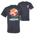 thumbnail image 1 of Wild Bobby, Flamingo Love Print, Animal Lover, Front and Back Men Graphic Tee, Vintage Heather Navy, 4X-Large, 1 of 4