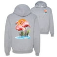 thumbnail image 1 of Wild Bobby, Flamingo Love Print, Animal Lover, Front and Back Unisex Graphic Hoodie Sweatshirt, Heather Grey, X-Large, 1 of 4