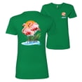 thumbnail image 1 of Wild Bobby, Flamingo Love Print, Animal Lover, Front and Back Women Premium Graphic Tee, Kelly, Large, 1 of 2