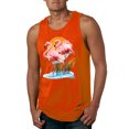 thumbnail image 1 of Wild Bobby, Flamingo Love Print, Animal Lover, Men Graphic Tank Top, Orange, Medium, 1 of 4