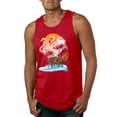 thumbnail image 1 of Wild Bobby, Flamingo Love Print, Animal Lover, Men Graphic Tank Top, Red, 3X-Large, 1 of 4