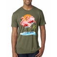 thumbnail image 1 of Wild Bobby, Flamingo Love Print, Animal Lover, Men Premium Tri Blend Tee, Military Green, Large, 1 of 4