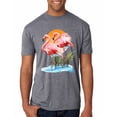 thumbnail image 1 of Wild Bobby, Flamingo Love Print, Animal Lover, Men Premium Tri Blend Tee, Premium Heather, Large, 1 of 4