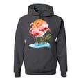 thumbnail image 1 of Wild Bobby, Flamingo Love Print, Animal Lover, Unisex Graphic Hoodie Sweatshirt, Charcoal, Medium, 1 of 4