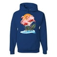 thumbnail image 1 of Wild Bobby, Flamingo Love Print, Animal Lover, Unisex Graphic Hoodie Sweatshirt, Royal, X-Large, 1 of 4