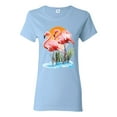 thumbnail image 1 of Wild Bobby, Flamingo Love Print, Animal Lover, Women Graphic Tee, Light Blue, 3X-Large, 1 of 4