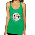 thumbnail image 1 of Wild Bobby, Floral Nurse Appreciation Pop Culture Tri-Blend Racerback Tank Top, Envy, Small, 1 of 5