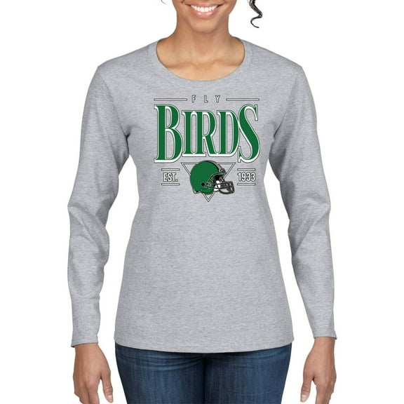 Wild Bobby Fly Birds Est 1933 Philly PA Football Classic Retro Helmet Logo Women Graphic Long Sleeve Tee