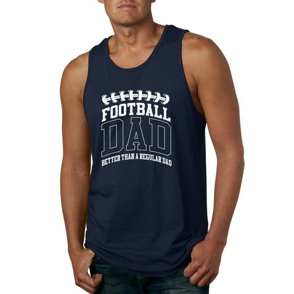Wild Bobby, Football Dad Better Than a Regular Dad Father's Day Mens Tank Top, Navy, Medium