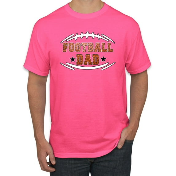 Wild Bobby, Football Dad, Sports, Men Graphic Tee, Neon Pink, 3X-Large