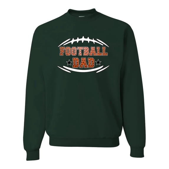 Wild Bobby, Football Dad, Sports, Unisex Crewneck Graphic Sweatshirt, Forest Green, Large