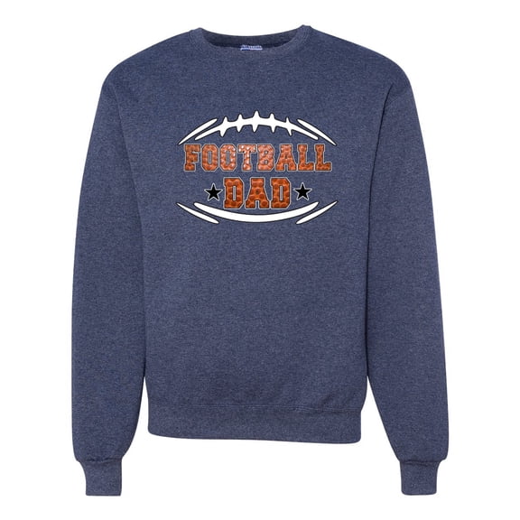 Wild Bobby, Football Dad, Sports, Unisex Crewneck Graphic Sweatshirt, Vintage Heather Navy, X-Large