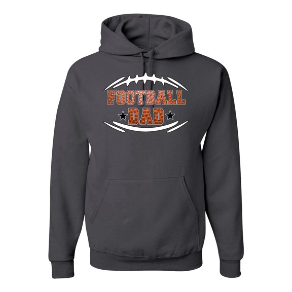 Wild Bobby, Football Dad, Sports, Unisex Graphic Hoodie Sweatshirt, Charcoal, 3X-Large