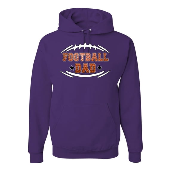 Wild Bobby, Football Dad, Sports, Unisex Graphic Hoodie Sweatshirt, Purple, 3X-Large