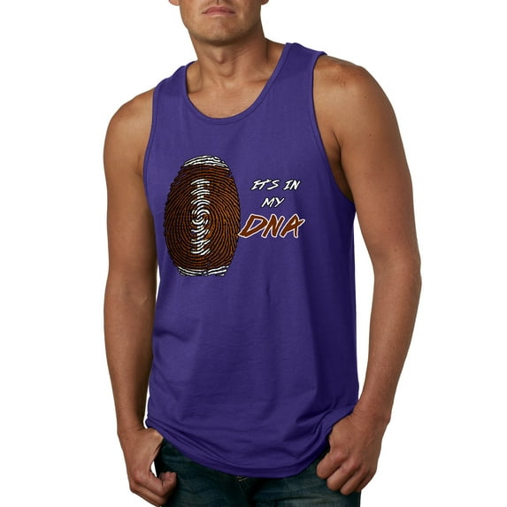 Wild Bobby, Football Fingerprint It's In My DNA, Sports, Men Graphic Tank Top, Purple, 3X-Large