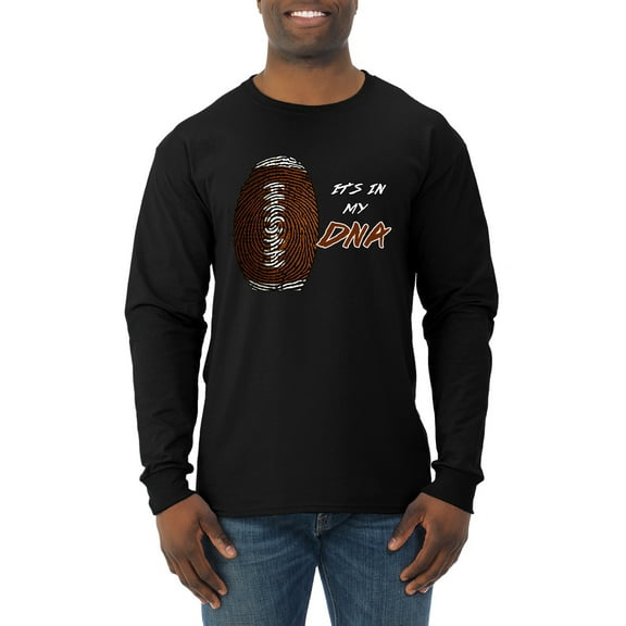 Wild Bobby Football Fingerprint It's in My DNA Sports Men Long Sleeve Shirt