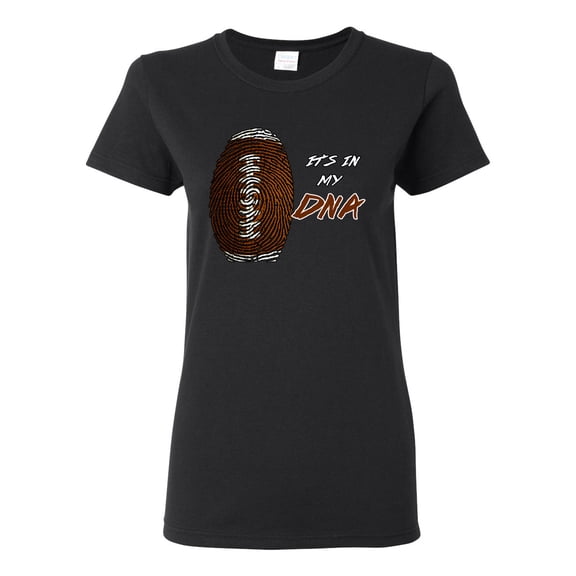 Wild Bobby Football Fingerprint It's in My DNA Sports Women Graphic Tee