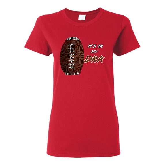 Wild Bobby Football Fingerprint It's in My DNA Sports Women Graphic Tee