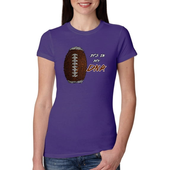 Wild Bobby Football Fingerprint It's in My DNA Sports Women Slim Fit Junior Tee