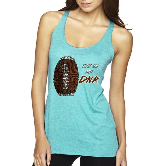 Wild Bobby Football Fingerprint It's in My DNA Sports Women Tri-Blend Racerback Tank Top