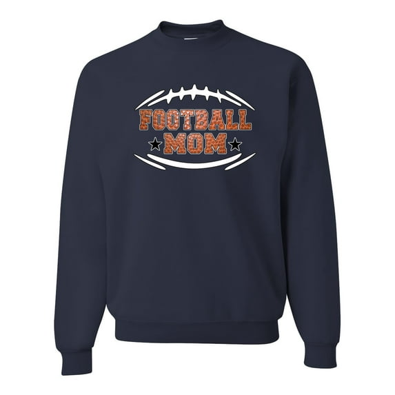Wild Bobby, Football Mom, Sports, Unisex Crewneck Graphic Sweatshirt, Navy, X-Large
