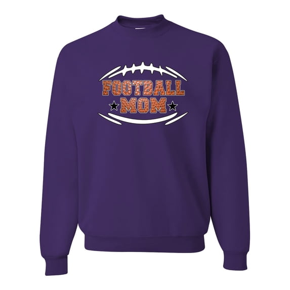 Wild Bobby, Football Mom, Sports, Unisex Crewneck Graphic Sweatshirt, Purple, X-Large
