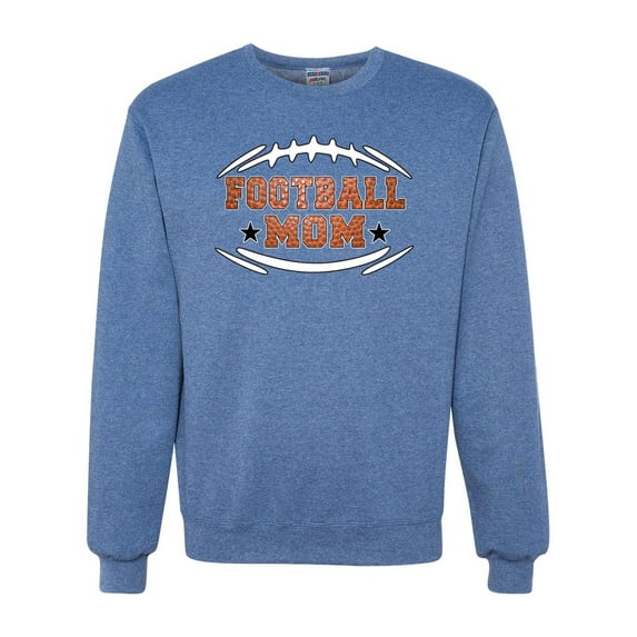 Wild Bobby, Football Mom, Sports, Unisex Crewneck Graphic Sweatshirt, Vintage Heather Blue, X-Large