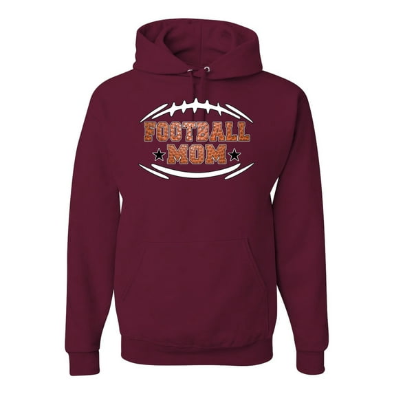Wild Bobby, Football Mom, Sports, Unisex Graphic Hoodie Sweatshirt, Maroon, XX-Large