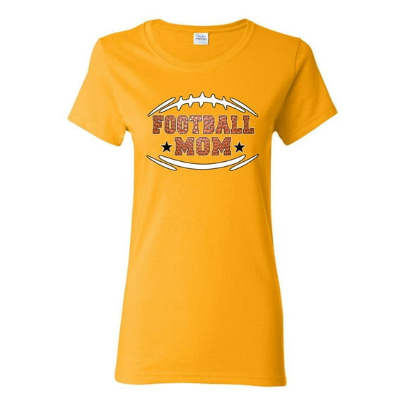 Wild Bobby, Football Mom, Sports, Women Graphic Tee, Gold, X-Large