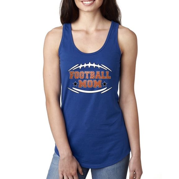 Wild Bobby, Football Mom, Sports, Women Racerback Tank Top, Royal, Medium