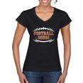thumbnail image 1 of Wild Bobby, Football Mom, Sports, Women Standard V-Neck Tee, Black, Small, 1 of 4