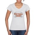 thumbnail image 1 of Wild Bobby, Football Mom, Sports, Women Standard V-Neck Tee, White, Small, 1 of 4