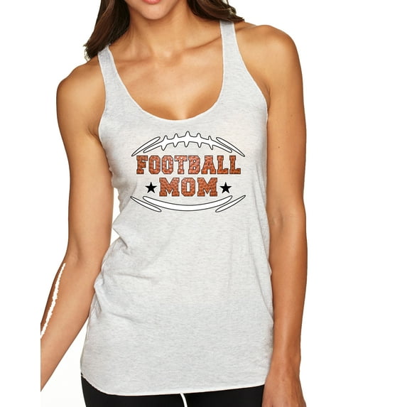 Wild Bobby, Football Mom, Sports, Women Tri-Blend Racerback Tank Top, Heather White, Medium