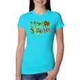thumbnail image 1 of Wild Bobby, Football Mom Squad, Sports, Women Slim Fit Junior Tee, Tahiti Blue, Large, 1 of 4