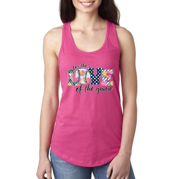 Wild Bobby, For the Love of the Game Sports Ladies Racerback Tank Top, Raspberry, Large