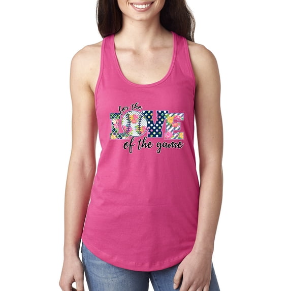 Wild Bobby, For the Love of the Game Sports Ladies Racerback Tank Top, Raspberry, X-Large