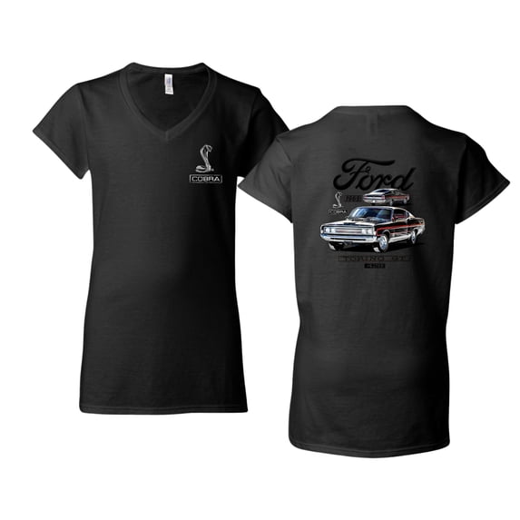 Wild Bobby Ford 1969 Torino GT 428 Classic Vintage Car Lover Women Standard V-Neck Tee