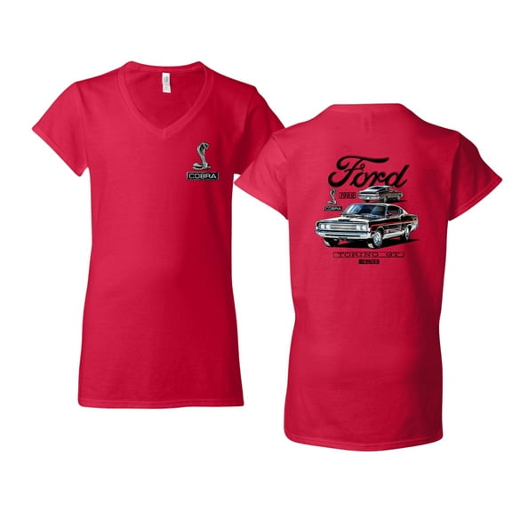 Wild Bobby Ford 1969 Torino GT 428 Classic Vintage Car Lover Women Standard V-Neck Tee