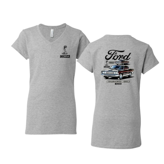 Wild Bobby Ford 1969 Torino GT 428 Classic Vintage Car Lover Women Standard V-Neck Tee