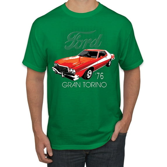 Wild Bobby, Ford '76 Gran Torino Vintage Car Cars and Trucks Men's Graphic T-Shirt, Kelly, Large
