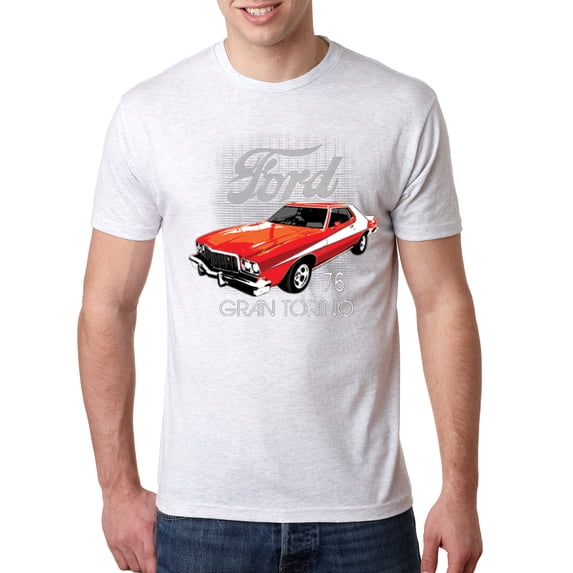 Wild Bobby, Ford '76 Gran Torino Vintage Car Cars and Trucks Mens Premium Tri Blend T-Shirt, Heather White, Large