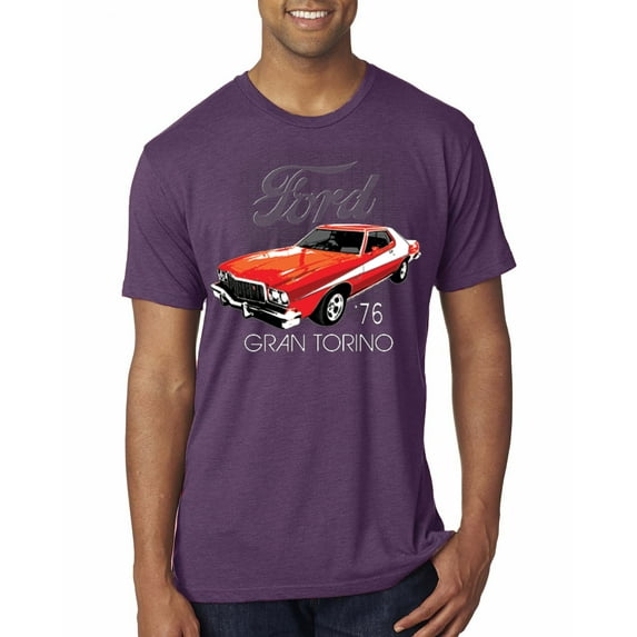 Wild Bobby, Ford '76 Gran Torino Vintage Car Cars and Trucks Mens Premium Tri Blend T-Shirt, Vintage Purple, Medium