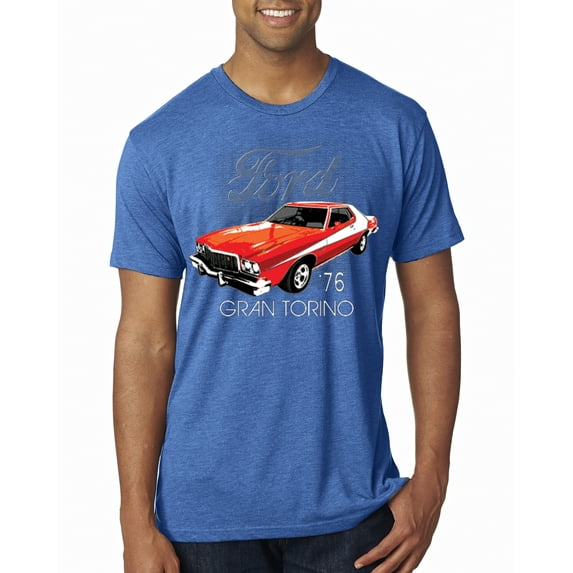 Wild Bobby, Ford '76 Gran Torino Vintage Car Cars and Trucks Mens Premium Tri Blend T-Shirt, Vintage Royal, Large